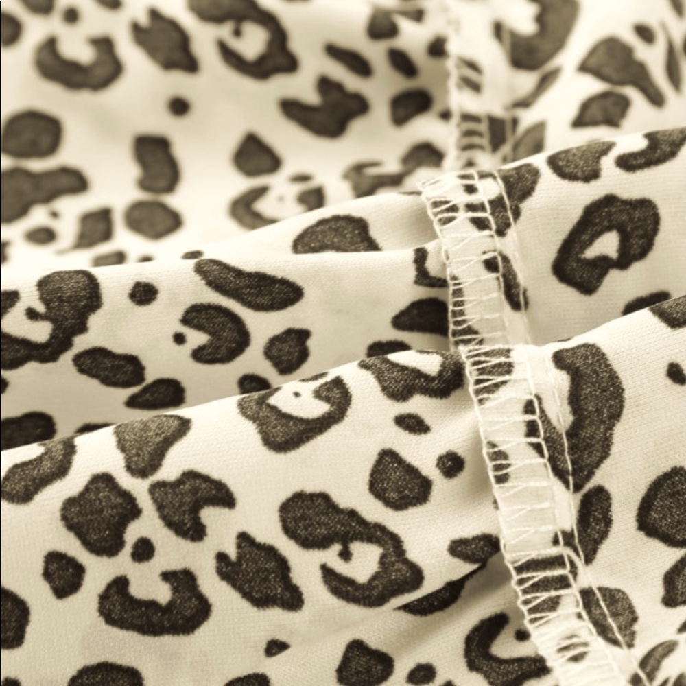 Leopard Print Ruffled Spaghetti Strap Dress - Picture 9 of 9